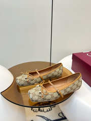 Uubags Gucci Horsebit ballet flat in beige and dark brown Original GG canvas - 2