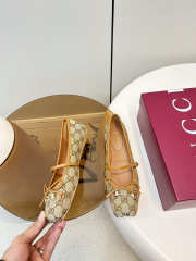 Uubags Gucci Horsebit ballet flat in beige and dark brown Original GG canvas - 3