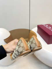Uubags Gucci Horsebit ballet flat in beige and dark brown Original GG canvas - 4