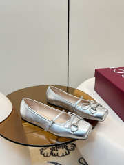 Uubags Gucci Horsebit ballet flat in silver metallic  - 1