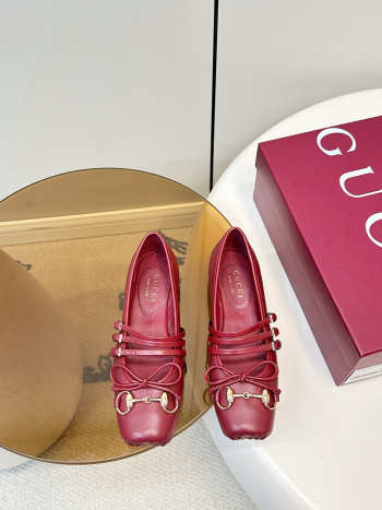 Uubags Gucci Horsebit ballet flat in red leather