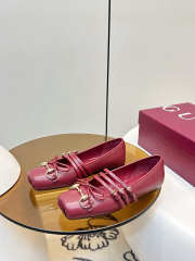 Uubags Gucci Horsebit ballet flat in red leather - 4