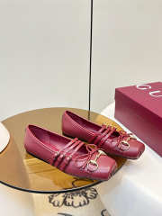 Uubags Gucci Horsebit ballet flat in red leather - 3