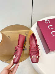 Uubags Gucci Horsebit ballet flat in red leather - 2
