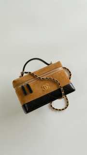 New Arrivals 2026 Chanel Vanity with chain calf suede, glossy lambskin & gold-tone metal in brown & black 17x19.5x5cm - 2
