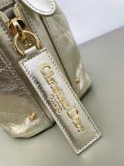 Uubags Dior Medium D-Journey Bag in Crinkled Calfskin Metallic Gold-Tone Flat Macrocannage 33x16x15cm - 6