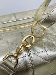 Uubags Dior Medium D-Journey Bag in Crinkled Calfskin Metallic Gold-Tone Flat Macrocannage 33x16x15cm - 4