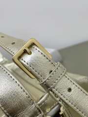 Uubags Dior Small D-Journey Bag in Crinkled Calfskin Metallic Gold-Tone Flat Macrocannage 25.5x14.5x14cm - 3