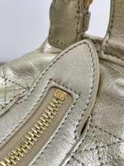 Uubags Dior Small D-Journey Bag in Crinkled Calfskin Metallic Gold-Tone Flat Macrocannage 25.5x14.5x14cm - 4