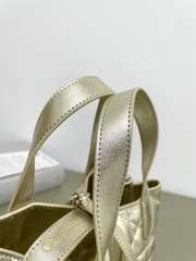 Uubags Dior Small Toujours Bag Metallic Gold-Tone Macrocannage Calfskin 18.5x18.5x12cm - 5