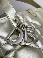 Uubags Dior Small Toujours Bag Metallic Gold-Tone Macrocannage Calfskin 18.5x18.5x12cm - 2