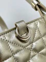 Uubags Medium Dior Toujours Bag Metallic Gold-Tone Macrocannage Calfskin 28.5x21.5x17cm - 3