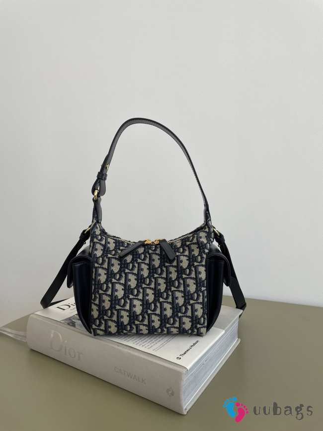 Uubags Dior Mini D-Dream Bag Blue Dior Oblique Jacquard and Smooth Calfskin 15x8x16cm - 1