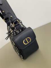 Uubags Dior Mini D-Dream Bag Blue Dior Oblique Jacquard and Smooth Calfskin 15x8x16cm - 5