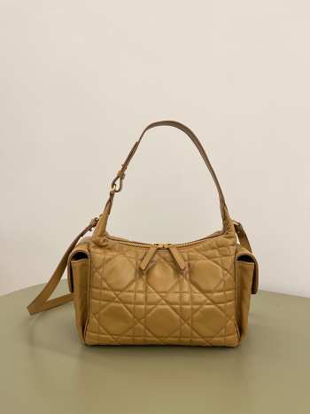 Uubags Dior Small D-Dream Bag Brown Macrocannage Lambskin 22x10x16cm