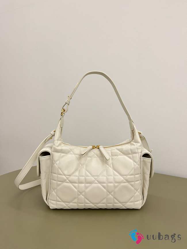 Uubags Dior Small D-Dream Bag White Macrocannage Lambskin 22x10x16cm - 1