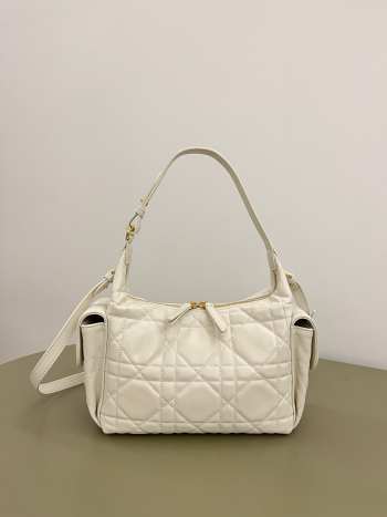 Uubags Dior Small D-Dream Bag White Macrocannage Lambskin 22x10x16cm