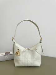 Uubags Small Dior Voyage Bag Latte Flat Macrocannage Grained Calfskin 22x9.5x15cm - 1