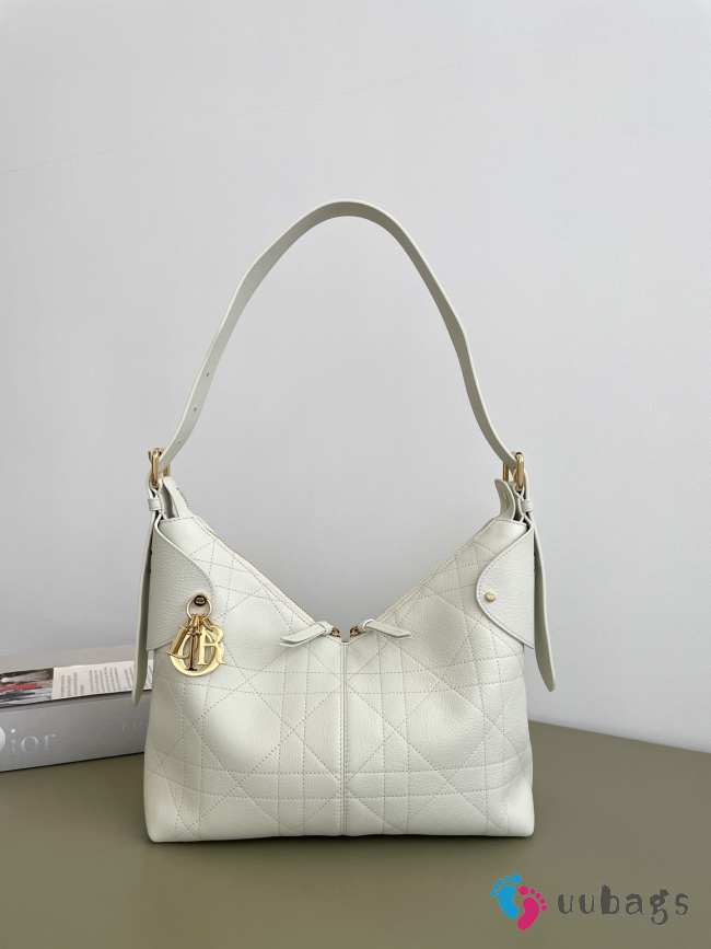 Uubags Medium Dior Voyage Bag Latte Flat Macrocannage Grained Calfskin 28x12x18cm - 1