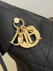 Uubags Medium Dior Voyage Bag Black Flat Macrocannage Grained Calfskin 28x12x18cm - 4