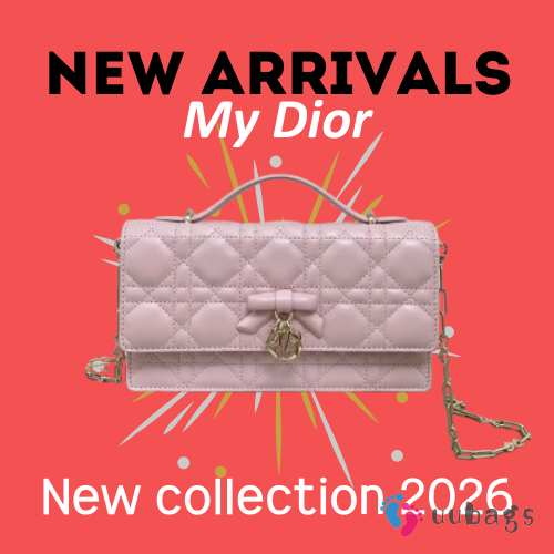 New Arrivals 2026 My Dior Mini Bag Rose Soupir Cannage Lambskin 21x11.5x4.5cm - 1