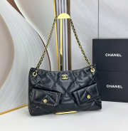 New Arrivals 2026 Chanel shopping bag in shiny lambskin & gold-tone metal 38x11x26cm - 2