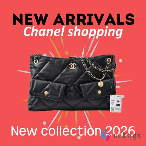 New Arrivals 2026 Chanel shopping bag in shiny lambskin & gold-tone metal 38x11x26cm - 1