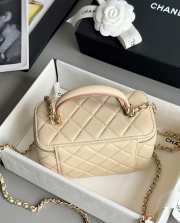 Uubags Chanel 24K Vanity In Lambskin With Beige & Pink Handle 9.5x17x8cm (H) - 2