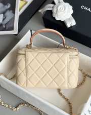 Uubags Chanel 24K Vanity In Lambskin With Beige & Pink Handle 9.5x17x8cm (H) - 4