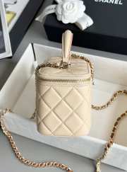 Uubags Chanel 24K Vanity In Lambskin With Beige & Pink Handle 9.5x17x8cm (H) - 6