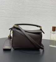 Uubags Loewe mini Featherlight Puzzle bag in dark chestnut nappa lambskin 18x12.5x7.5cm - 4