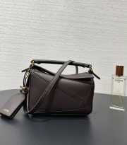Uubags Loewe mini Featherlight Puzzle bag in dark chestnut nappa lambskin 18x12.5x7.5cm - 3