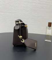 Uubags Loewe mini Featherlight Puzzle bag in dark chestnut nappa lambskin 18x12.5x7.5cm - 2