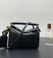 Uubags Loewe mini Featherlight Puzzle bag in black nappa lambskin 18x12.5x7.5cm - 3