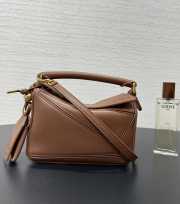 Uubags Loewe mini Featherlight Puzzle bag in brown nappa lambskin 18x12.5x7.5cm - 1