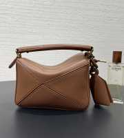 Uubags Loewe mini Featherlight Puzzle bag in brown nappa lambskin 18x12.5x7.5cm - 2