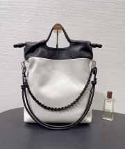Uubags Loewe Flamenco purse tote in mellow nappa lambskin light ghost/black 38x29x9cm - 5
