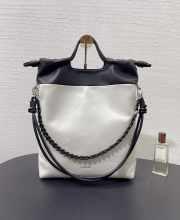 Uubags Loewe Flamenco purse tote in mellow nappa lambskin light ghost/black 38x29x9cm - 3