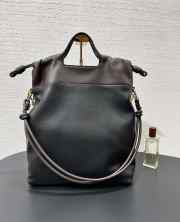 Uubags Loewe Flamenco purse tote in mellow nappa lambskin black/dark chestnut 38x29x9cm - 6