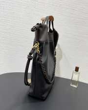 Uubags Loewe Flamenco purse tote in mellow nappa lambskin black/dark chestnut 38x29x9cm - 5