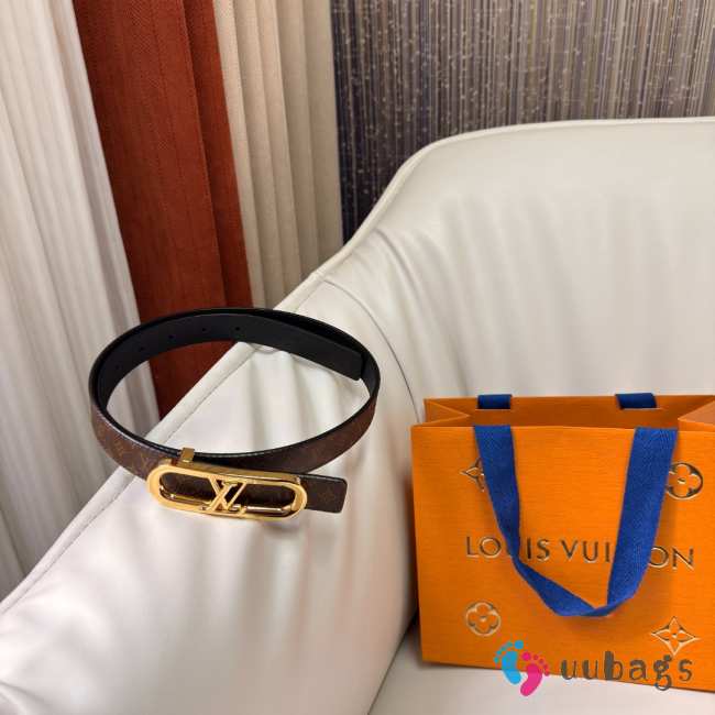Uubags Louis Vuitton Monogram Belt With Gold Bucklet 2.5cm - 1
