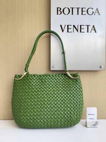 Uubags Bottega Veneta Intrecciato Small Clicker Bag In Green 36x12x30cm