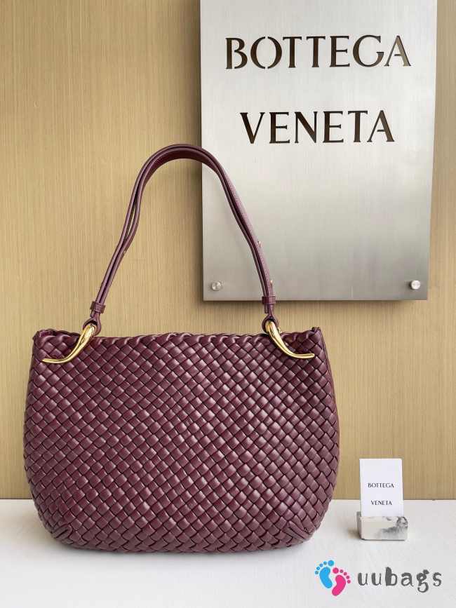 Uubags Bottega Veneta Intrecciato Small Clicker Bag In Burgundy 36x12x30cm - 1