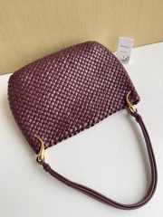 Uubags Bottega Veneta Intrecciato Small Clicker Bag In Burgundy 36x12x30cm - 2