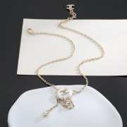 Uubags Chanel gold chain necklace featuring an interlocking CC logo pendant - 3