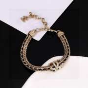 Uubags Chanel Double C Crystal Chain Bracelet in Gold - 1