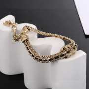 Uubags Chanel Double C Crystal Chain Bracelet in Gold - 5