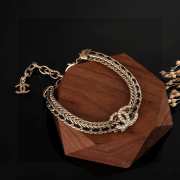 Uubags Chanel Double C Crystal Chain Bracelet in Gold - 4