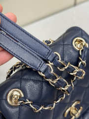 Uubags Chanel Backpack Grained Shiny Calfskin & Gold-Tone Metal Coral Navy Blue 21.5x19.5x12cm - 4