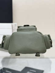 Uubags Chanel Backpack Grained Shiny Calfskin & Gold-Tone Metal Coral Khaki Green 21.5x19.5x12cm - 6